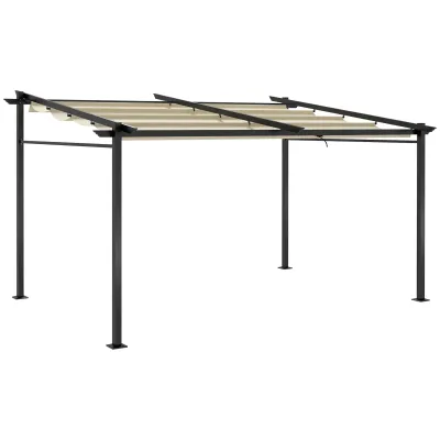 Ausziehbare Pergola 4x3 m mit pulverbeschichtetem Metallrahmen