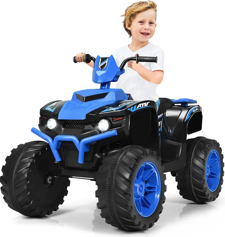 12V Elektro Kinderquad mit Scheinwerfer Mini Elektroquad blau