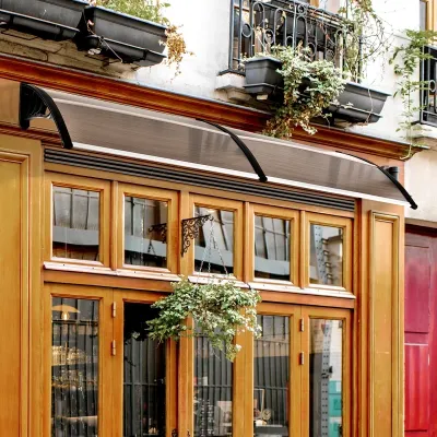 Vordach Schutzdach 75 x 195 x 23 cm, UV-Beständig, Wasserbeständig, Braun