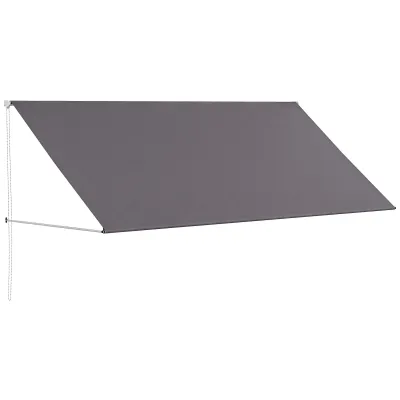 Sonnenstore Markise manuell ausziehbares Vordach 300 x 120 cm Dunkelgrau