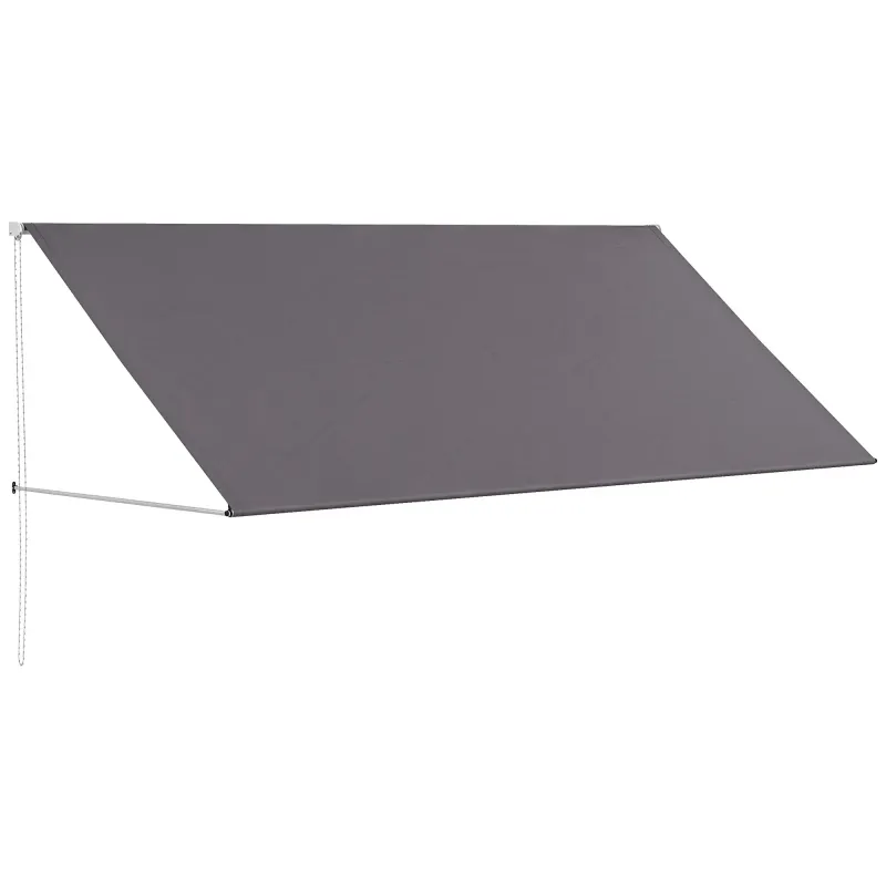 Sonnenstore Markise manuell ausziehbares Vordach 300 x 120 cm Dunkelgrau