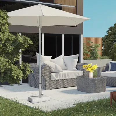 Sonnenschirmständer 25 kg, Schirmfuss aus Granit Ø32/38/48 mm, Grau