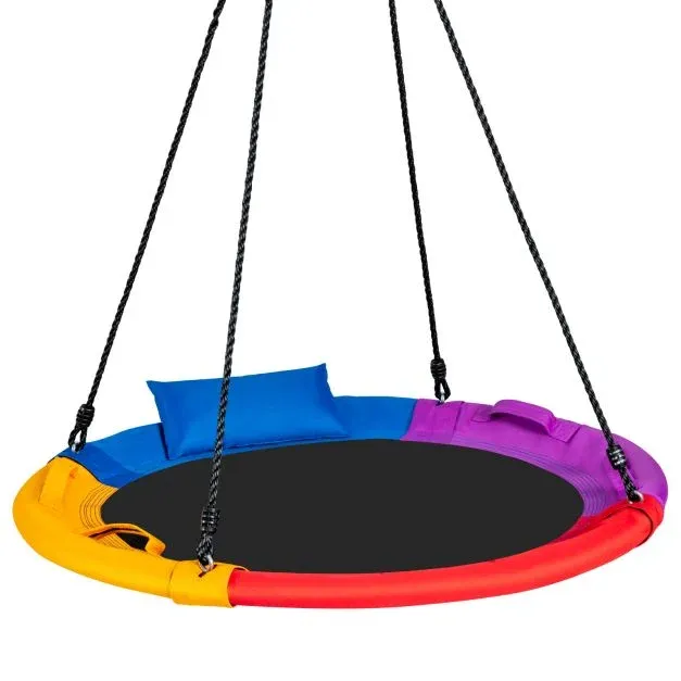 Ø100 cm Schaukel mit 100 - 180 cm verstellbarem Seil Nestschaukel -Baumschaukel Bunt