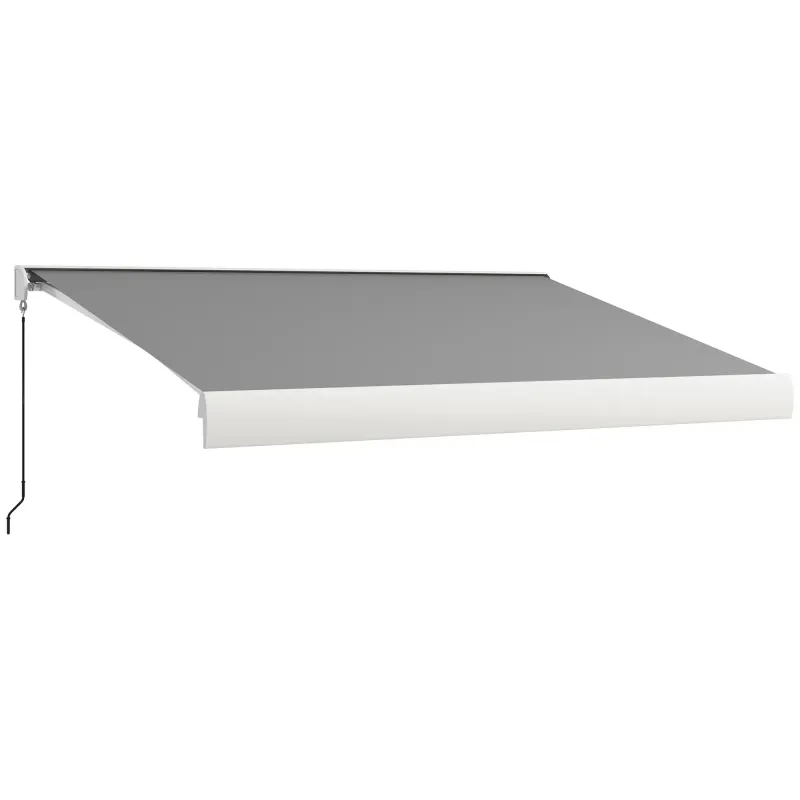 Sonnenstore, Markise, 4 x 3 m, elektrisch/manuell ausfahrbar, Vollkassette, Fernbedienung, Aluminiumrahmen, Hellgrau