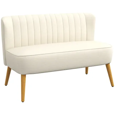 2-Sitzer Stoffsofa Polstersofa Sitzmöbel Loungesofa Cremeweiss