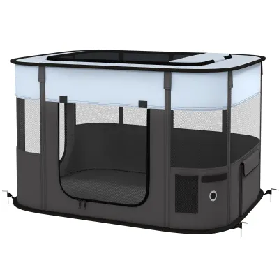 Spielgehege Haustiere, Welpenauslauf – faltbar, Aufbewahrungstasche, Grau