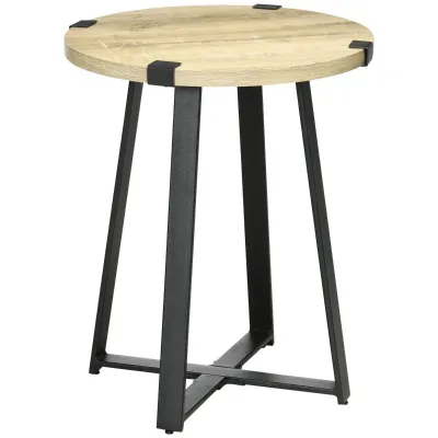 Beistelltisch, runde Holztischplatte, Retro-Design Beistelltisch, runde Holztischplatte, Retro-Design