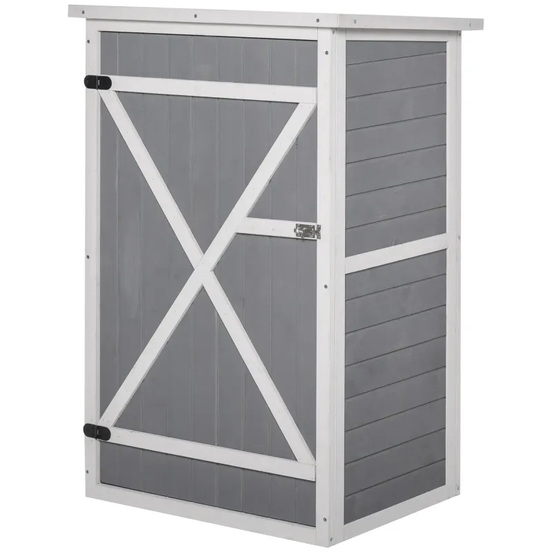 Gartenschrank mit Regalböden wetterbeständig 75 x 56 x 115cm Grau Gartenschrank mit Regalböden wetterbeständig 75 x 56 x 115cm Grau