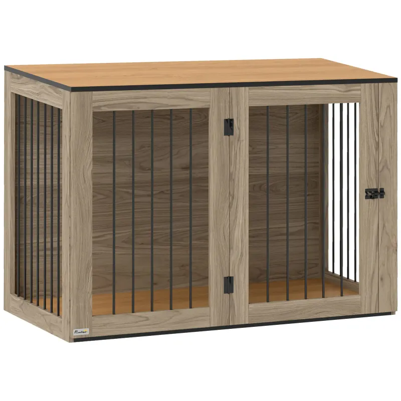 Hundebox, Hundekäfigfür grosse Hunde, Hundehütte, Indoor, Eiche