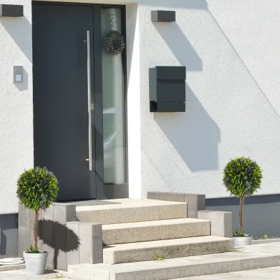 2er-Set Kunstpflanze Lavendelstämmchen, Weiss + Grün + Lila