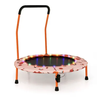Ø140cm Gartentrampolin mit Sicherheitsnetz Kinder-Trampolin bis 135KG Belastbar orange