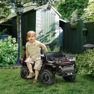 Elektro Kinderauto, Offroad Geländewagen, Jeep, mit Stauraum, Schwarz