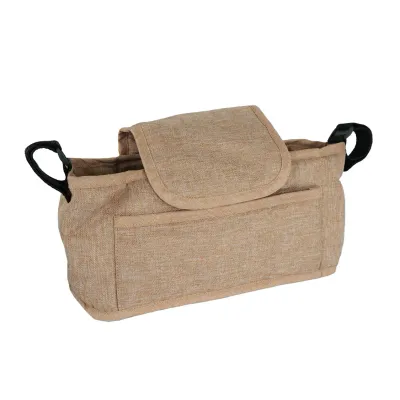 Fronttasche für Pet Stroller, Hundebuggy, Haustierwagen – Gewebtes Beige | Oxford, 2 kg, Klettbefestigung