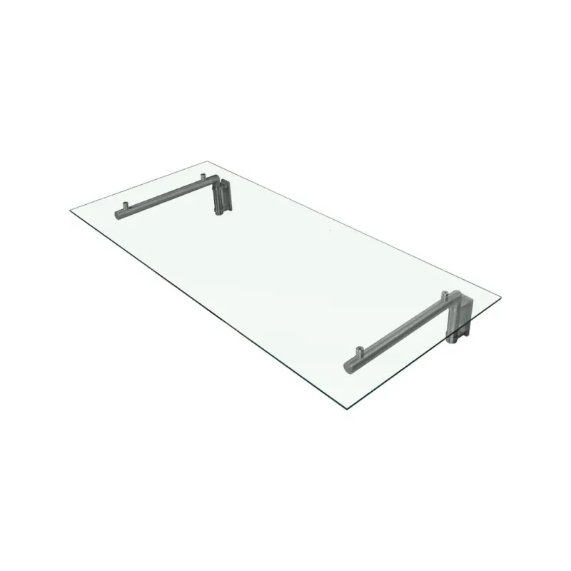 Glas Vordach 1200 x 800 mm – 8 mm Glas, 2x Edelstahl‑Halterungen, selbstreinigend