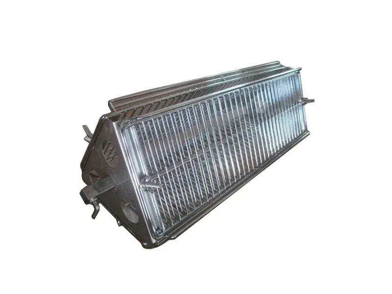 Rotisserie Dreiecksgrill aus Edelstahl | Grillkorb‑Anhang für Kebabs, Steaks, Hähnchen, Gemüse