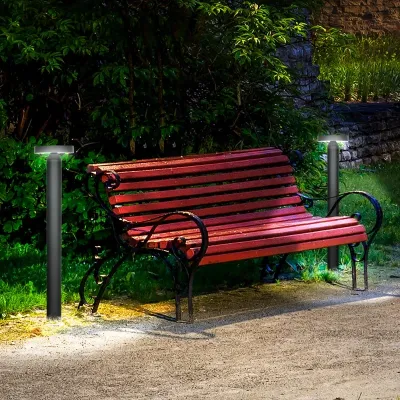 Gartenlampe, Wegleuchte, Pfostenlicht mit LEDs, wetterbeständig, 20 cm x 20 cm x 90 cm, Dunkelgrau