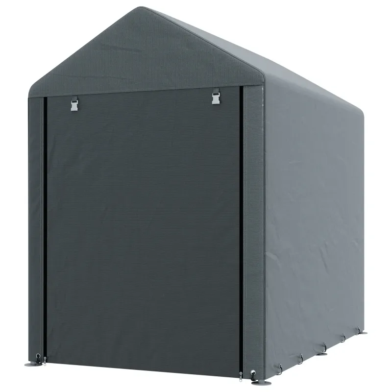 Gartenschuppen, Lagerzelt, robust &amp; wetterfest, Stahlrahmen, 1,2x1,8x1,6m, Dunkelgrau
