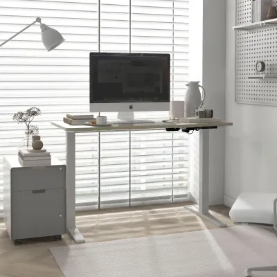 Stehpultgestell, höhenverstellbares Schreibtischgestell, LED-Anzeige, Weiss