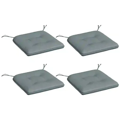 Set mit 4 Gartenstuhlkissen Sitzpolster Grau 43L x 41B x 4H cm