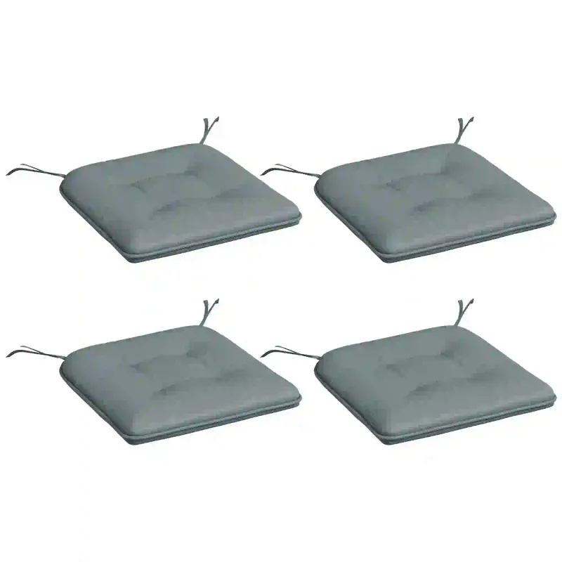 Set mit 4 Gartenstuhlkissen Sitzpolster Grau 43L x 41B x 4H cm