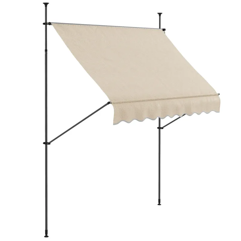 Freistehende Sonnenstore Klemmmarkise 250 × 120 × 210–300 cm, Metall/Alu/Polyester, Sand