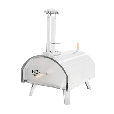 Premium Extra Gross Outdoor‑Pizzaofen – Edelstahl, 600°C, Holz/Kohle/Pellets