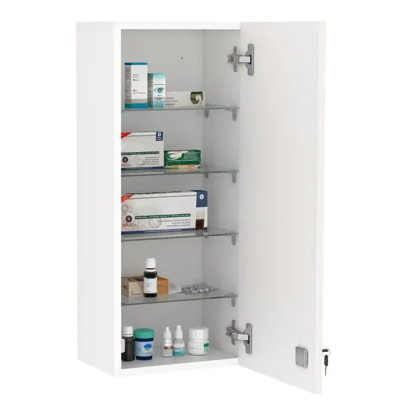 Medizinschrank Arzneischrank mit Ablage abschliessbar Weiss