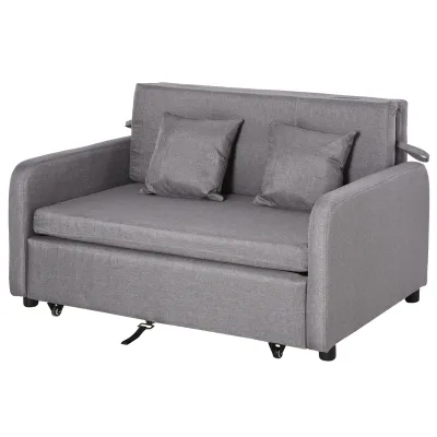 Schlafsofa, Gästebett für 2 Personen, mit Stauraum, leichter Umbau, flexibles Design, Grau Schlafsofa, Gästebett für 2 Personen, mit Stauraum, leichter Umbau, flexibles Design, Grau