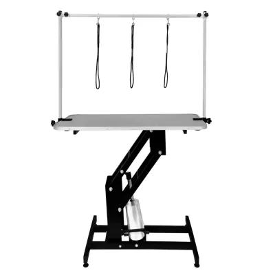 Hydraulischer Trimmtisch Pflegetisch Grooming Table Höhenverstellbar für grössere Haustiere grau