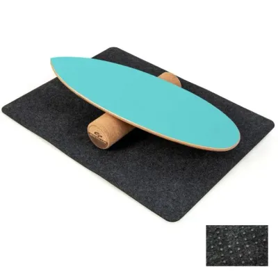 3-in-1 Balance Board aus Holz Wobble Board mit Rolle &amp; Decke Kit blau