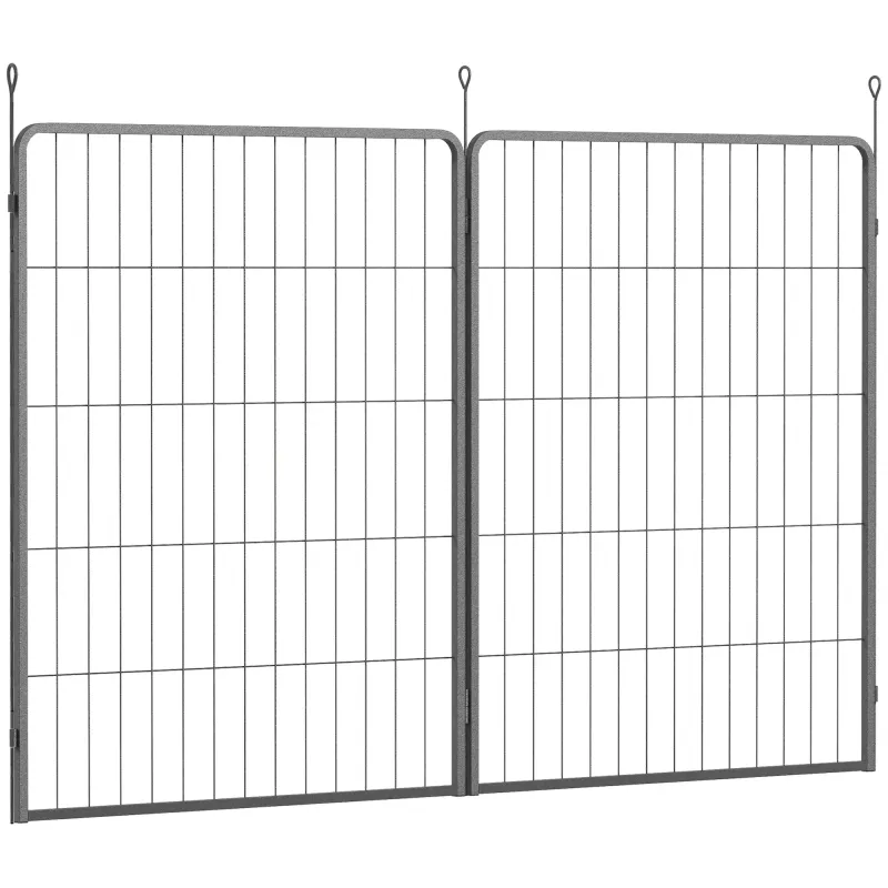 2er-Set Erweiterungs- und Ersatz-Elemente für Hundegitter, Welpenauslauf, Schwarz 80 x 100 cm