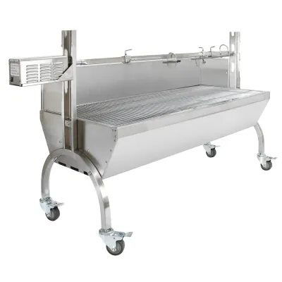 Metzgergrill Spanferkelgrill Rotisserie 60 kg | Holzkohle, 30 W Motor, Edelstahl, höhenverstellbar