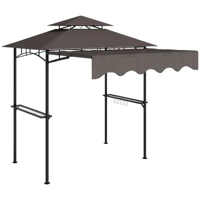 Grillpavillon 242x149x248 cm wasserabweisend flammhemmend Kaffee Grillpavillon 242x149x248 cm wasserabweisend flammhemmend Kaffee
