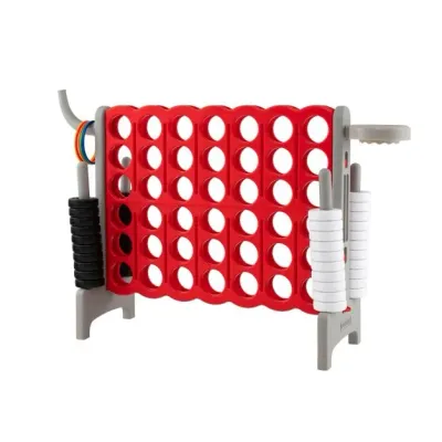 Grosses XL 4 Gewinnt Spielset mit Basketballkorb und Wurfspiel grau