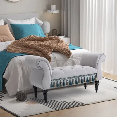 Sitzbank im Vintage-Design grau