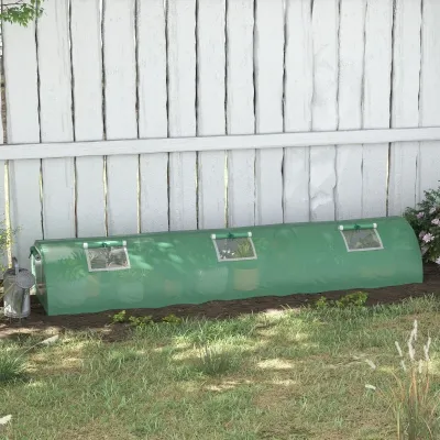 Foliengewächshaus, wetterbeständig, 300 cm x 80 cm x 45 cm, Grün