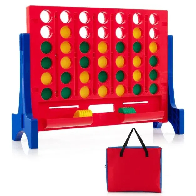 XL Vier / 4 Gewinnt Spiel mit Tragetasche als Wand oder Tischspiel 62 x 20 x 48,5 cm Rot/Blau