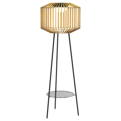 Gartenleuchte, Solar &amp; USB, Einschaltautomatik, Pflanzregal, Braun/Schwarz