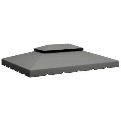 Ersatzdach für Pavillon Partyzelt Festzelt Polyester 4 x 3 m hellgrau