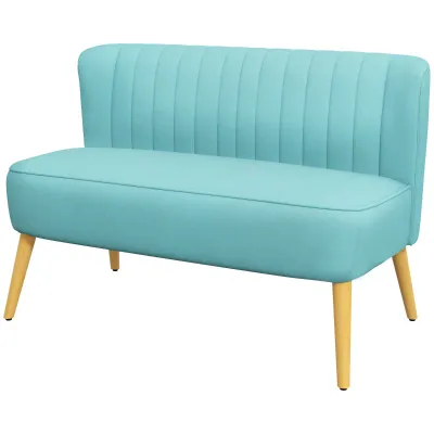 Sofa Retrodesign 2-Sitzer-Sofa, Holzbeine, 117 cm x 56,5 cm x 77 cm, Grün Sofa Retrodesign 2-Sitzer-Sofa, Holzbeine, 117 cm x 56,5 cm x 77 cm, Grün