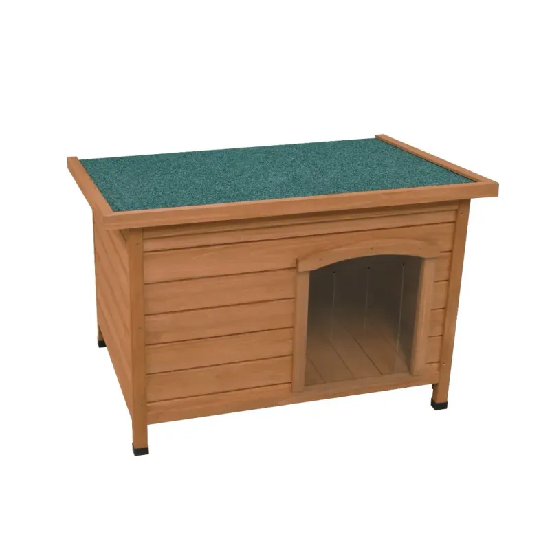 Hundehütte klein aus Holz – Tannenholz, klappbares Dach, erhöht | 58 x 86 x 63 cm