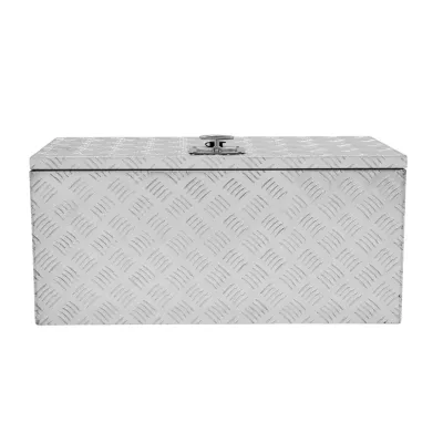 Aluminium‑Werkzeugkasten 102 L – abschliessbar, wasserdicht, Rautenblech, Gasdruckfedern, 81 x 35 x 37 cm