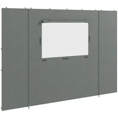 Pavillon Ersatz-Vorhang Seitenwand Partyzelt, wetterbeständig, 300 cm x 200 cm, Dunkelgrau