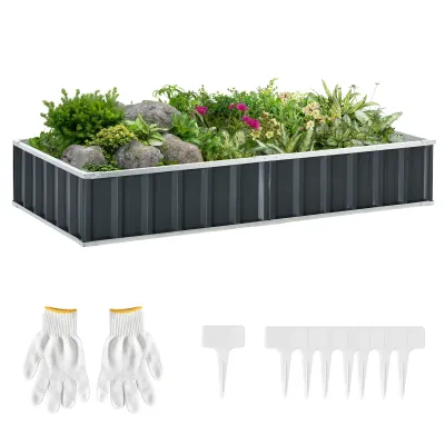 Hochbeet für den Garten 174L x 90B x 30H cm - modular - Anthrazit