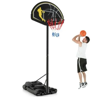 130-305 cm Höhenverstellbarer Basketballständer mit Rädern &amp; Ständer Tragbarer Basketballkorb