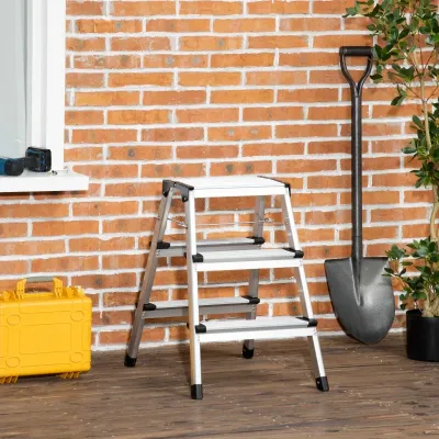 kleine Trittleiter Klapptritt, klappbar, Aluminium+Stahl, rutschfest