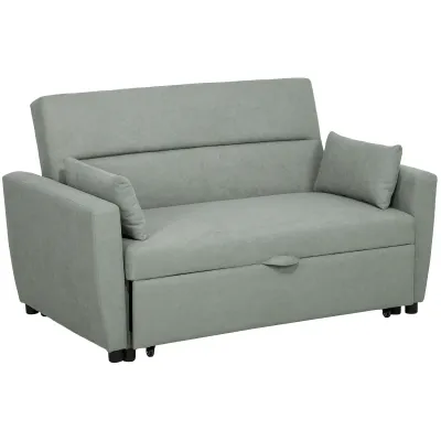 Schlafsofa, Klappsofa, 2-Sitzer Stoffsofa, Bettsofa, Sofa mit Schlaffunktion, grau