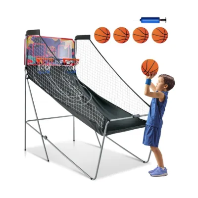 Basketballautomat Wurfspiel Basketball-Arcade-Spiel mit 2 Körben Lila