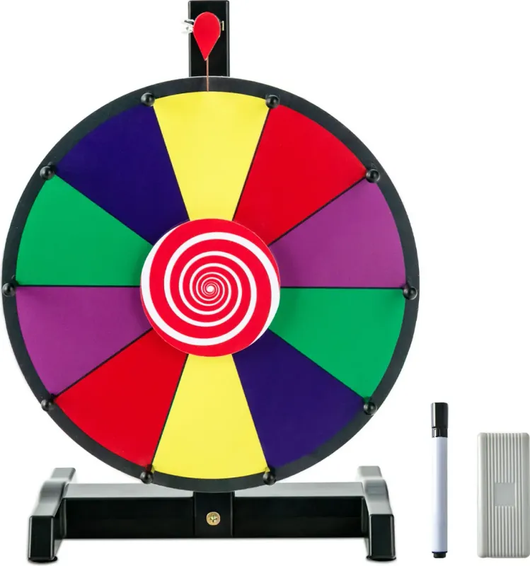12" Glücksrad zum Drehen für Lotterie, Party, Tombola, Jahrmarkt