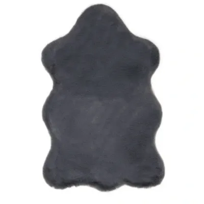 Teppich Kunstfell Hochflor Anthrazit 80 x 55 x 3 cm